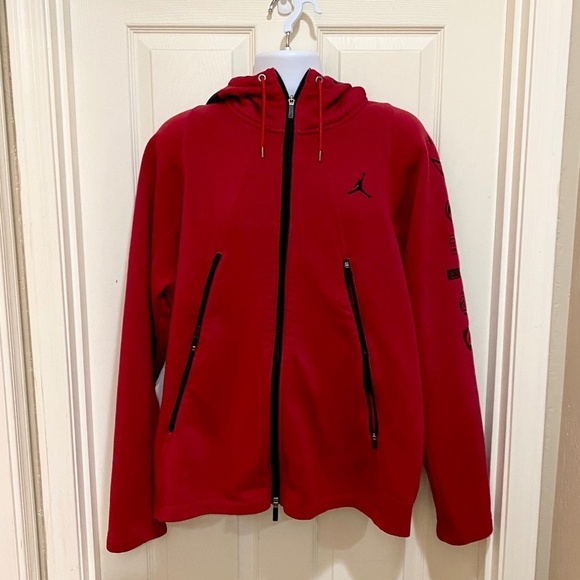 Air Jordan RARE Jumpman Y2k Hooded Zip Sweatshirt-Black/Red-Size XXL - Picture 1 of 15
